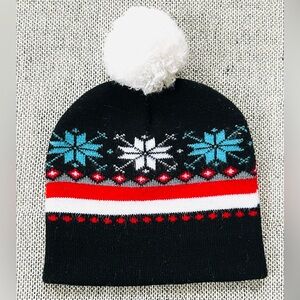 Kids Icelandic Pom-Pom Beanie Cotton Blend